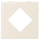 Fashion Accents Almond 4 in. x 4 in. Ceramic Diamond Insert Wall Tile-DISCONTINUED