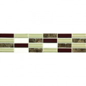 Stone Decorative Accents Cohiba Illusion 2-5/8 in. x 12 in. Marble and Glass Accent Tile