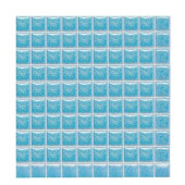 Sonterra Glass Acapulco Blue Iridescent 12 in. x 12 in. x 6mm Glass Mosaic Wall Tile (10 sq. ft. / case)-DISCONTINUED