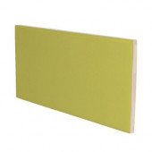 Bright Chartreuse 3 in. x 6 in. Ceramic 3 in. Surface Bullnose Wall Tile-DISCONTINUED