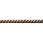 1/2 in. x 6 in Cast Metal Rope Liner Classic Bronze Tile (18 pieces / case) - Discontinued